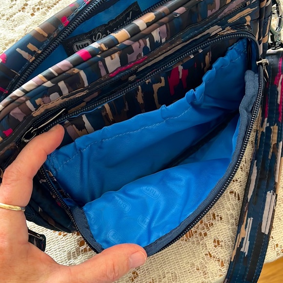 Lug Carousel Crossbody Bag Purse Quilted Blue Pink Detachable Shoulder Strap - Picture 6 of 9